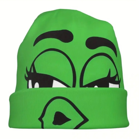 NWT! Unisex Green Girl M&M Candy Beanie! - Picture 2 of 6